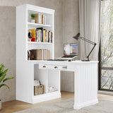 83.4"Tall Bookshelf with Writing Desk,with Storage Shelf,Storage Bookcase with Open Shelves and LED Lighting