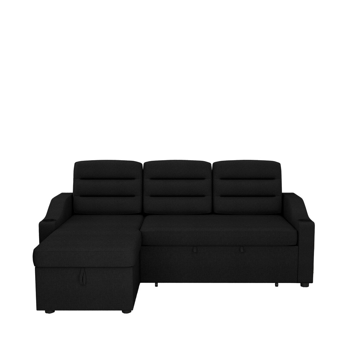 83.5" Upholstered L-Shaped Sectional Sofa, Convertible Sleeper Bed Couch