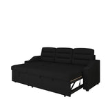 83.5" Upholstered L-Shaped Sectional Sofa, Convertible Sleeper Bed Couch