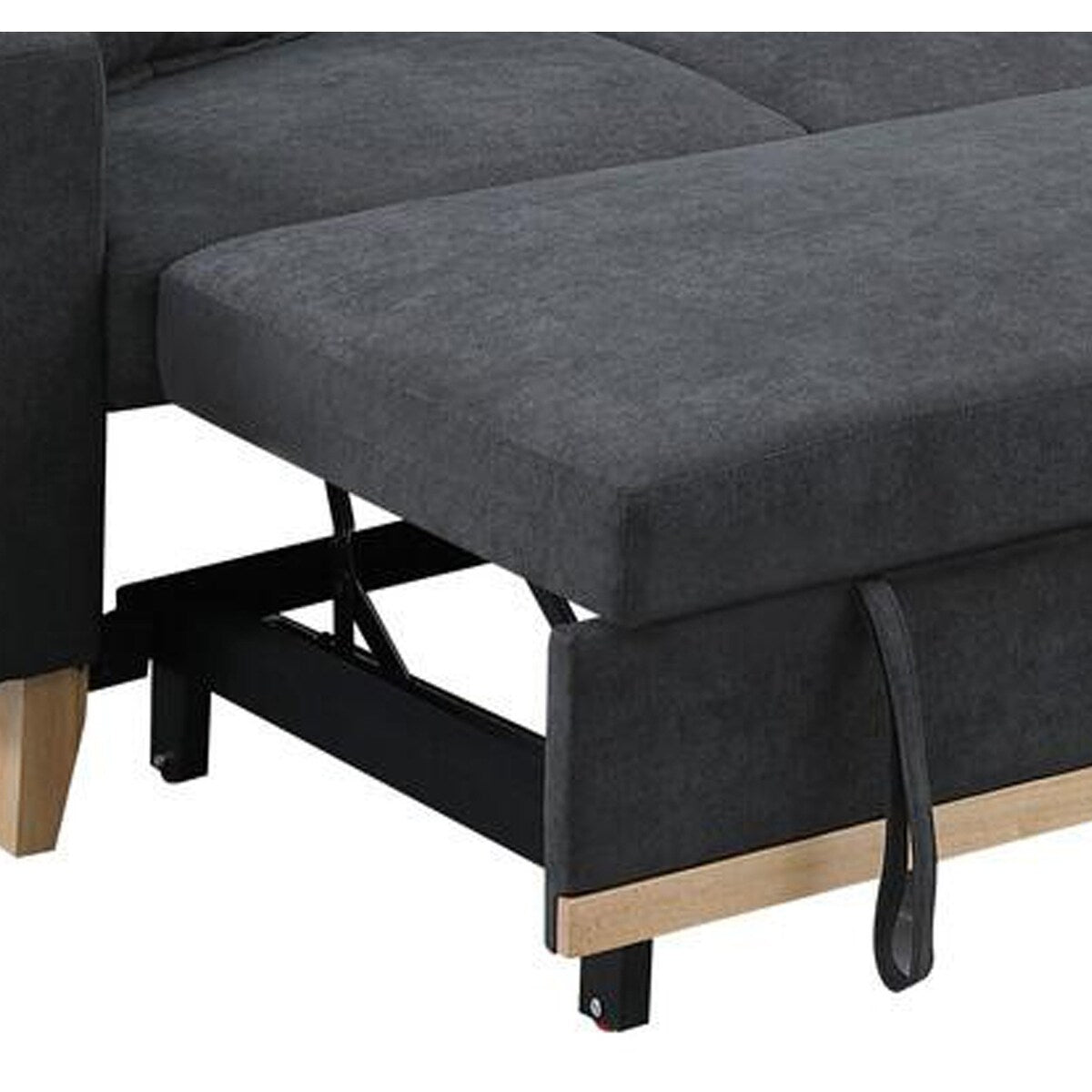 84 Inch Reversible Sleeper Sectional Sofa with Storage Chaise, Modern, Gray