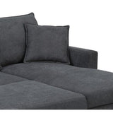 84 Inch Reversible Sleeper Sectional Sofa with Storage Chaise, Modern, Gray