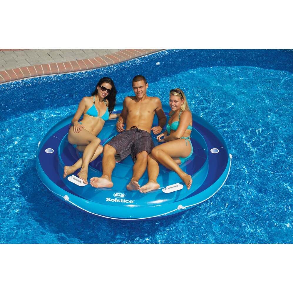 84"-Inch Solstice Inflatable Round Jumbo Island Swimming Pool Raft Lounger - 84"