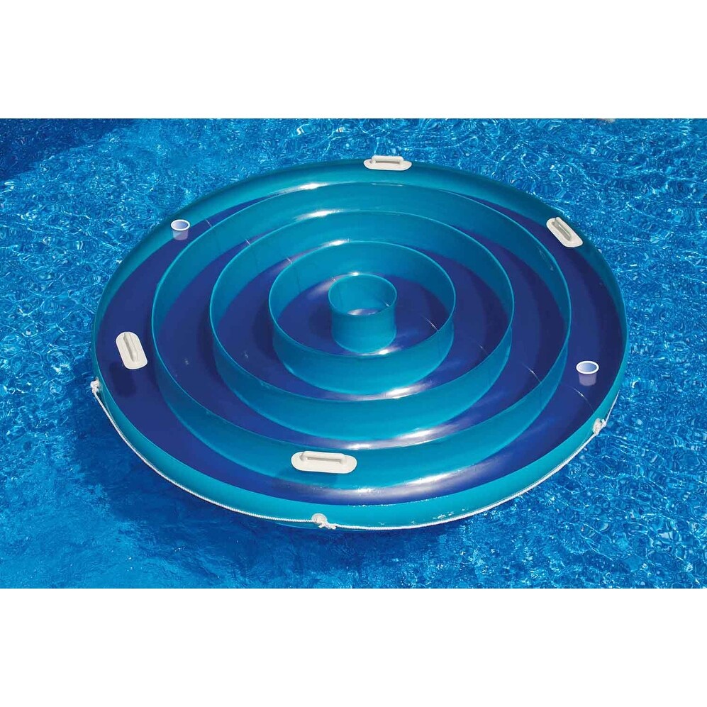 84"-Inch Solstice Inflatable Round Jumbo Island Swimming Pool Raft Lounger - 84"