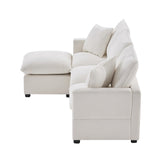 84*57" Modular Sofa, 4 Seat Chenille Sectional Couch Set w/ 2 Pillows