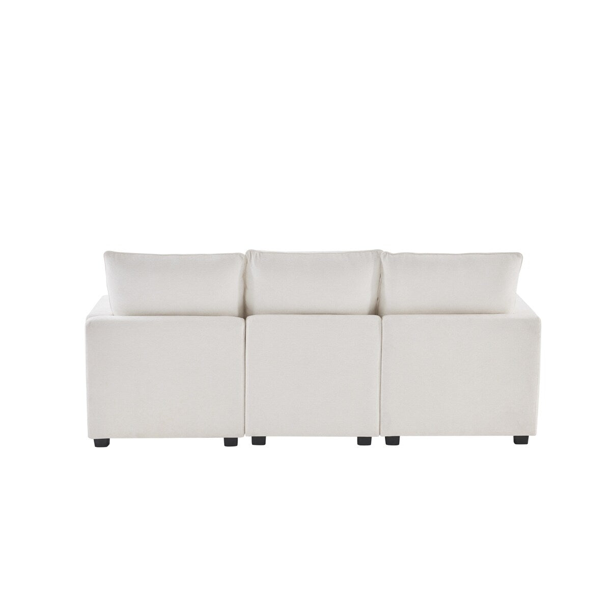 84*57" Modular Sofa, 4 Seat Chenille Sectional Couch Set w/ 2 Pillows