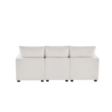 84*57" Modular Sofa, 4 Seat Chenille Sectional Couch Set w/ 2 Pillows