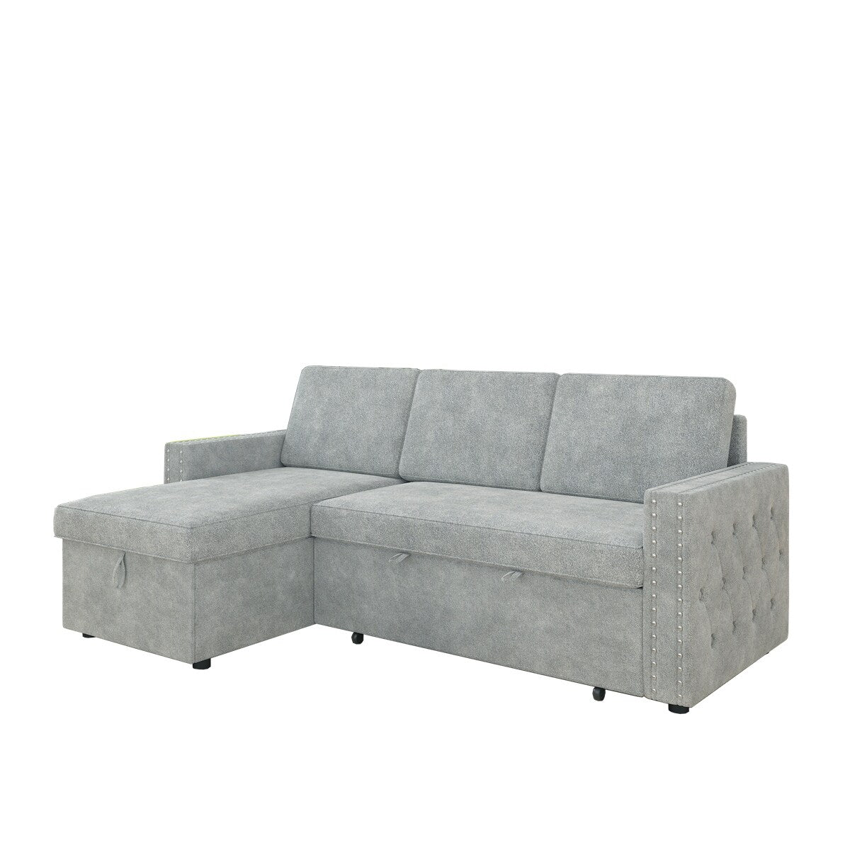 85 Inches Sofa Bed, 3 Seater Sleeper Sofa with Storage Chaise