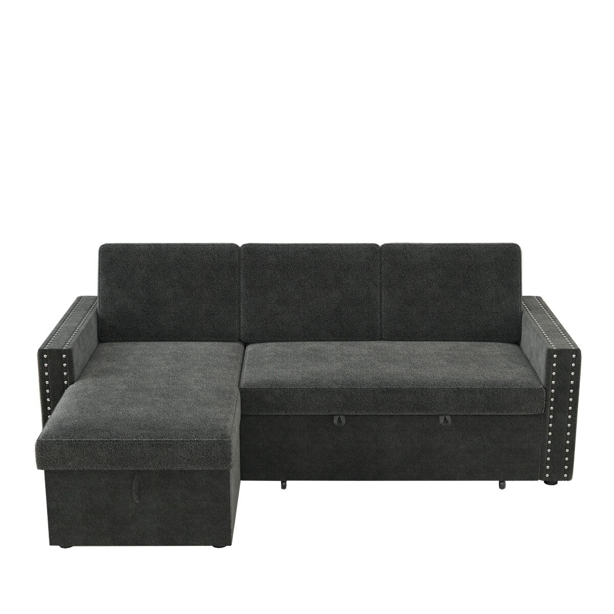 85 Inches Sofa Bed, 3 Seater Sleeper Sofa with Storage Chaise