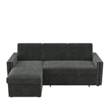 85 Inches Sofa Bed, 3 Seater Sleeper Sofa with Storage Chaise