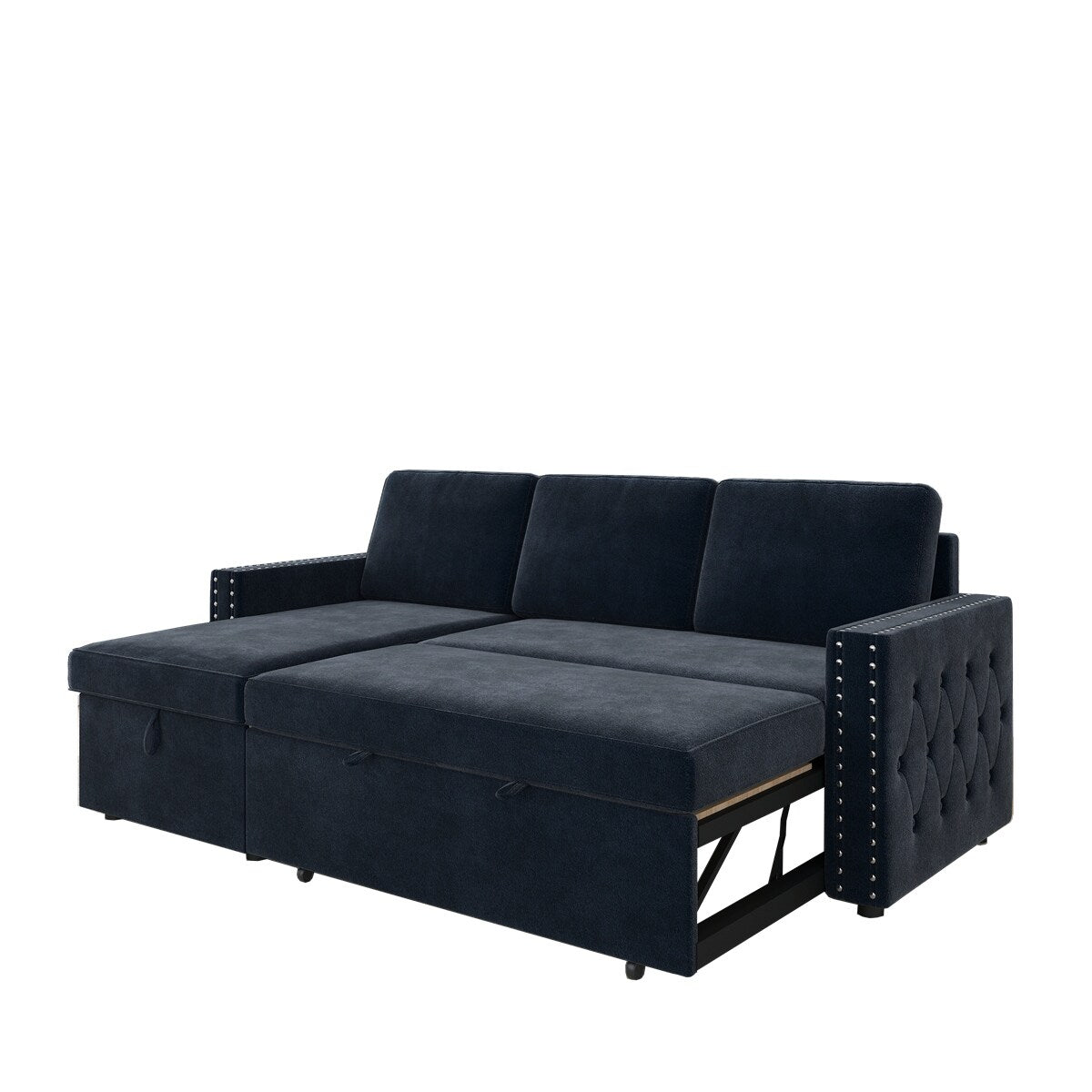 85 Inches Sofa Bed, 3 Seater Sleeper Sofa with Storage Chaise