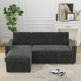85 Inches Sofa Bed, 3 Seater Sleeper Sofa with Storage Chaise
