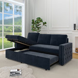 85 Inches Sofa Bed, 3 Seater Sleeper Sofa with Storage Chaise