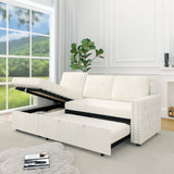 85 Inches Sofa Bed, 3 Seater Sleeper Sofa with Storage Chaise