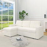 85 Inches Sofa Bed, 3 Seater Sleeper Sofa with Storage Chaise