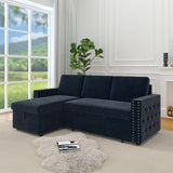 85 Inches Sofa Bed, 3 Seater Sleeper Sofa with Storage Chaise