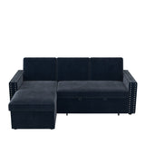 85 Inches Sofa Bed, 3 Seater Sleeper Sofa with Storage Chaise