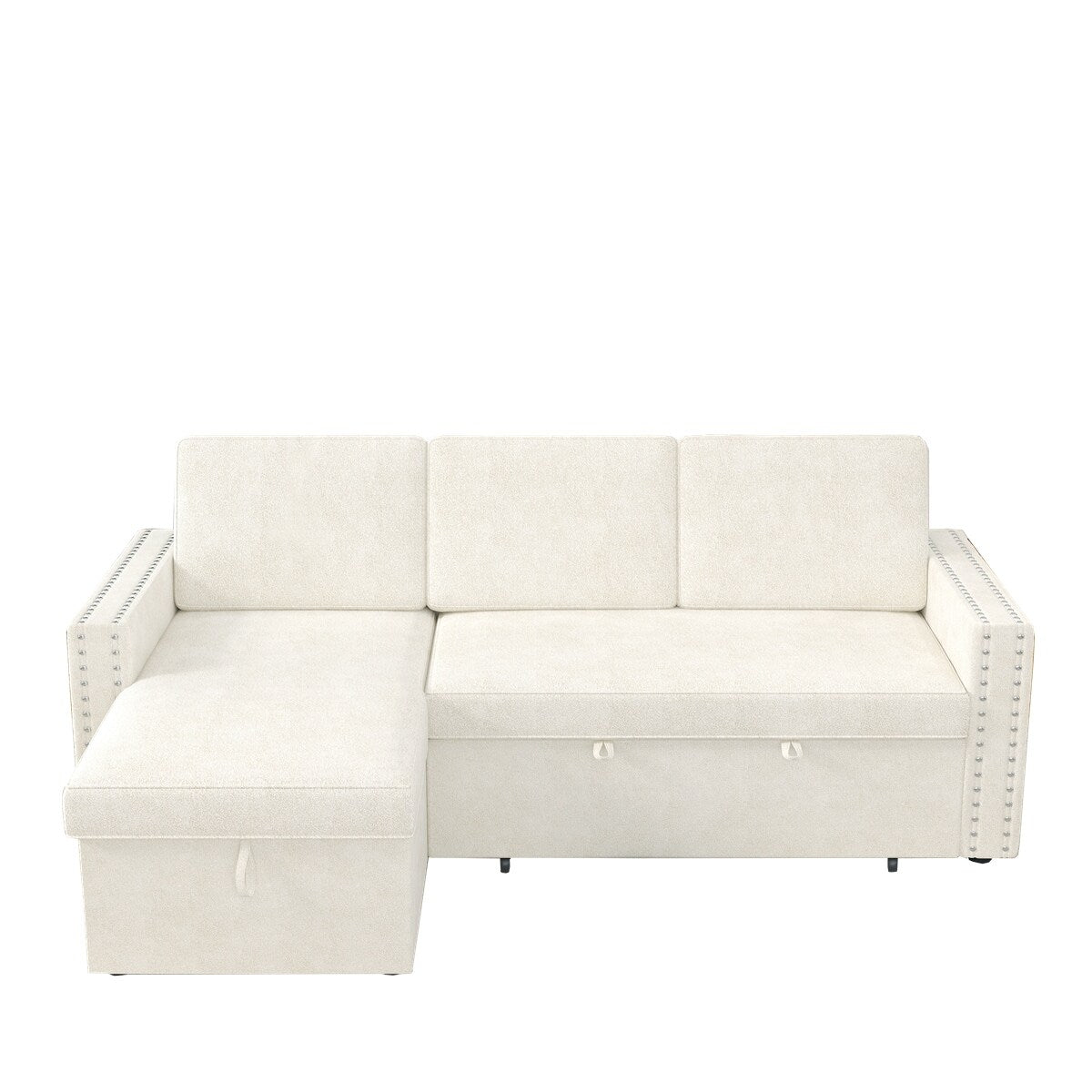 85 Inches Sofa Bed, 3 Seater Sleeper Sofa with Storage Chaise
