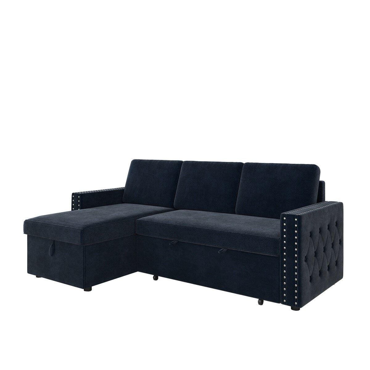 85 Inches Sofa Bed, 3 Seater Sleeper Sofa with Storage Chaise