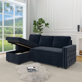 85 Inches Sofa Bed, 3 Seater Sleeper Sofa with Storage Chaise