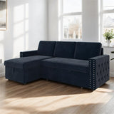 85 Inches Sofa Bed, 3 Seater Sleeper Sofa with Storage Chaise