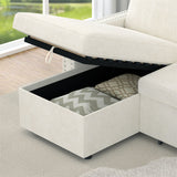 85 Inches Sofa Bed, 3 Seater Sleeper Sofa with Storage Chaise