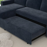 85 Inches Sofa Bed, 3 Seater Sleeper Sofa with Storage Chaise