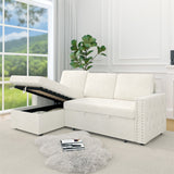 85 Inches Sofa Bed, 3 Seater Sleeper Sofa with Storage Chaise
