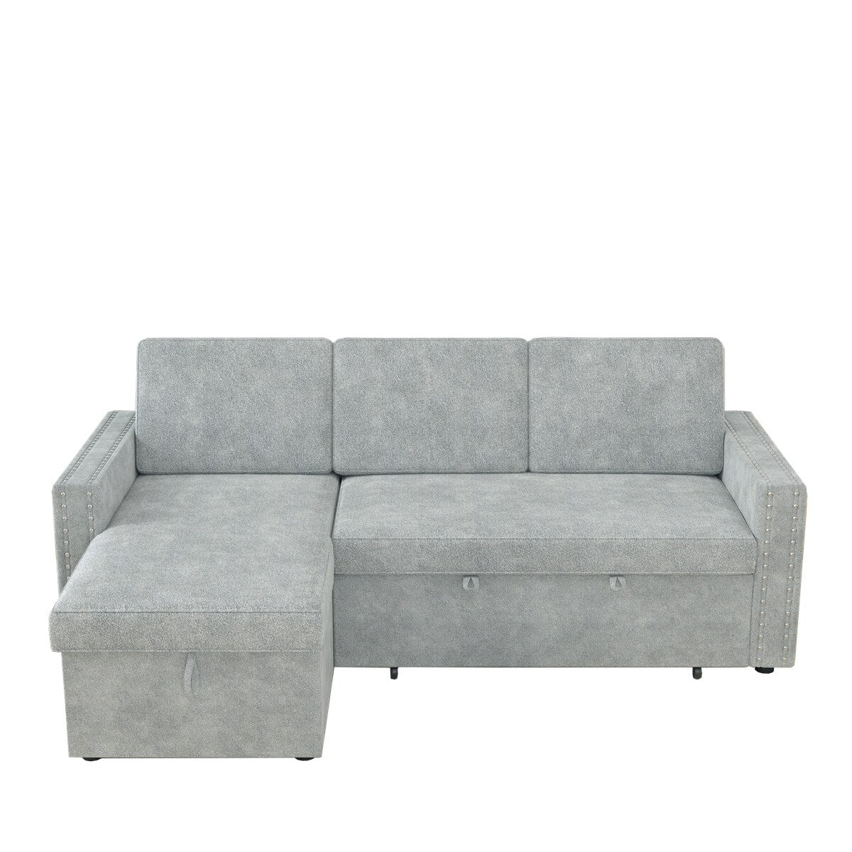 85 Inches Sofa Bed, 3 Seater Sleeper Sofa with Storage Chaise
