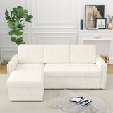85 Inches Sofa Bed, 3 Seater Sleeper Sofa with Storage Chaise