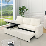 85 Inches Sofa Bed, 3 Seater Sleeper Sofa with Storage Chaise