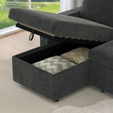 85 Inches Sofa Bed, 3 Seater Sleeper Sofa with Storage Chaise