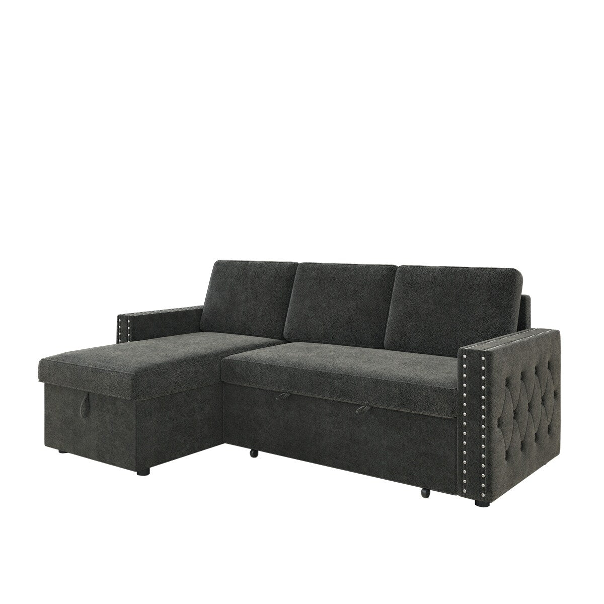 85 Inches Sofa Bed, 3 Seater Sleeper Sofa with Storage Chaise