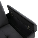 87.4-inch Black L-shaped Sleeper Sectional Sofa with Storage Ottoman, Hidden Arm Storage, and USB Charge