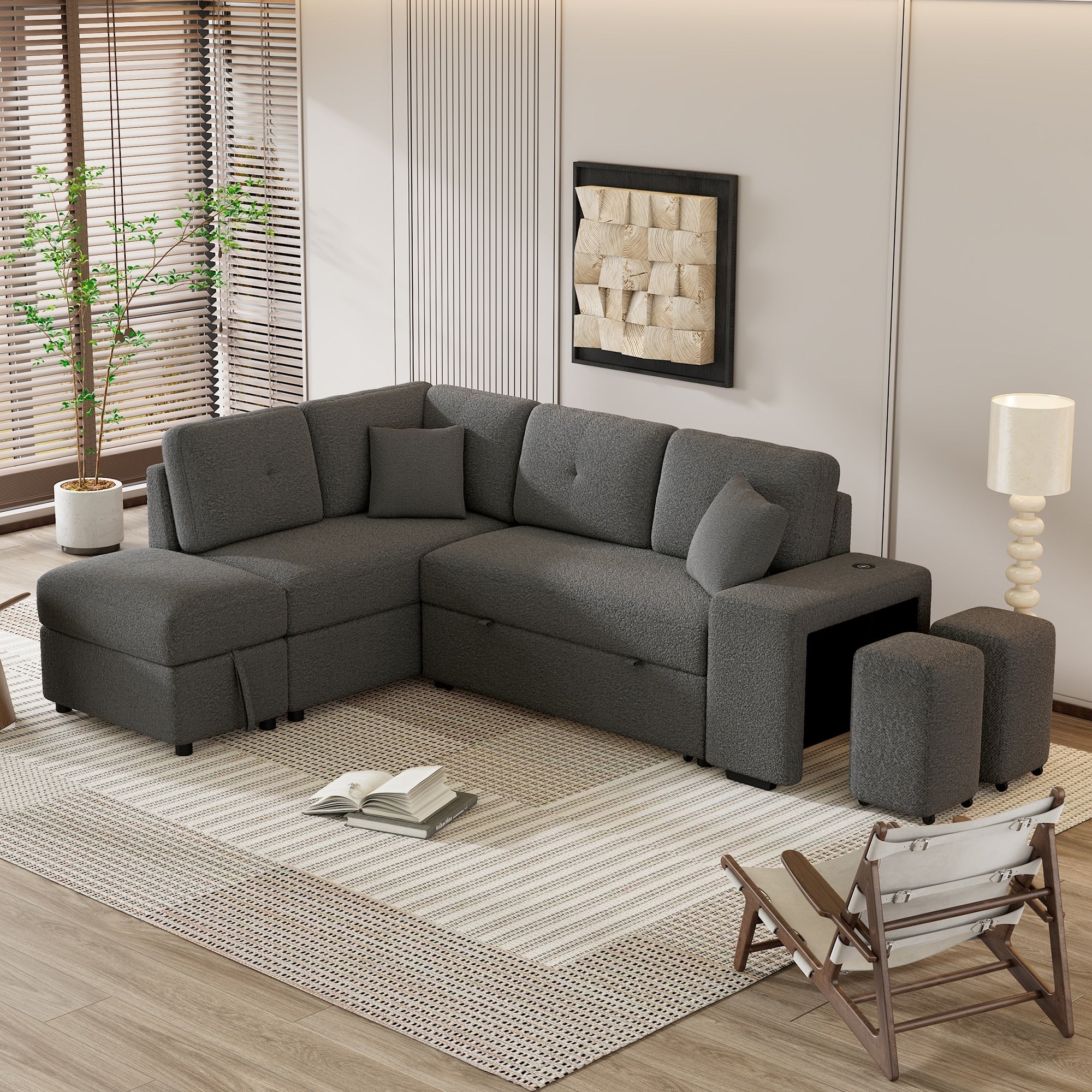 Sofa bed with storage ottoman hotsell