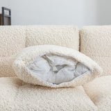 87.7" Sectional Sofa Cozy Teddy Fleece Fabric Sectional Sofa Couch