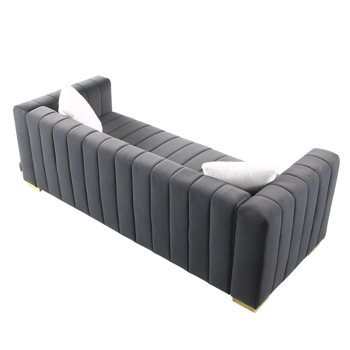 87'' Velvet Upholstered 3-Seater Sofa Modern Camel Back Sofa