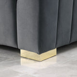 87'' Velvet Upholstered 3-Seater Sofa Modern Camel Back Sofa