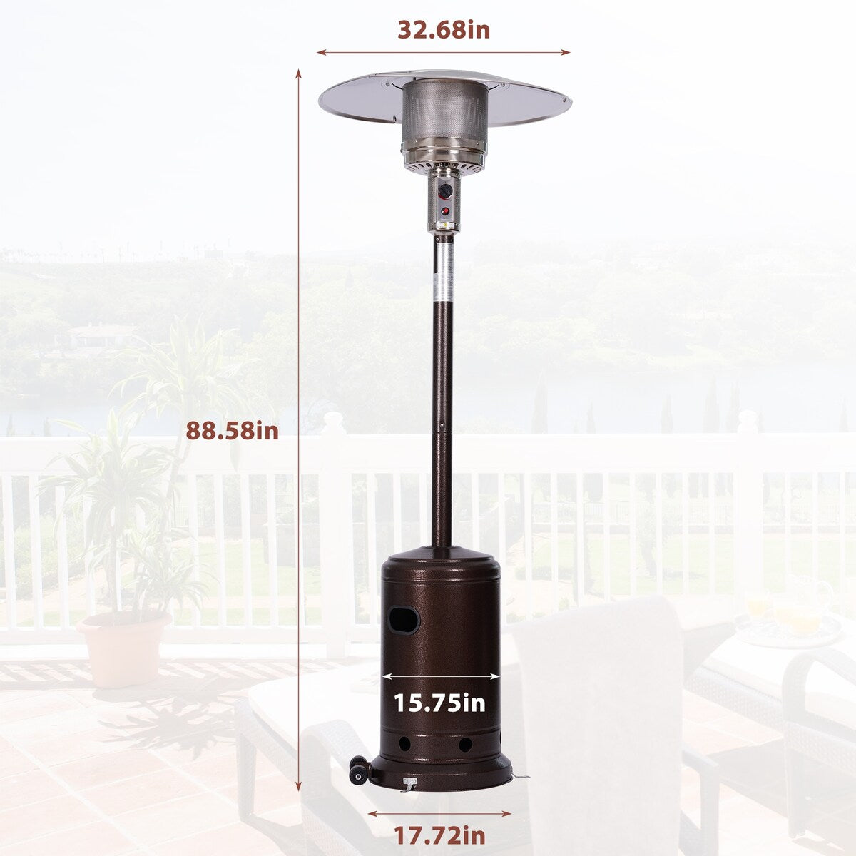 88 Inches Tall Premium Standing Patio Heater