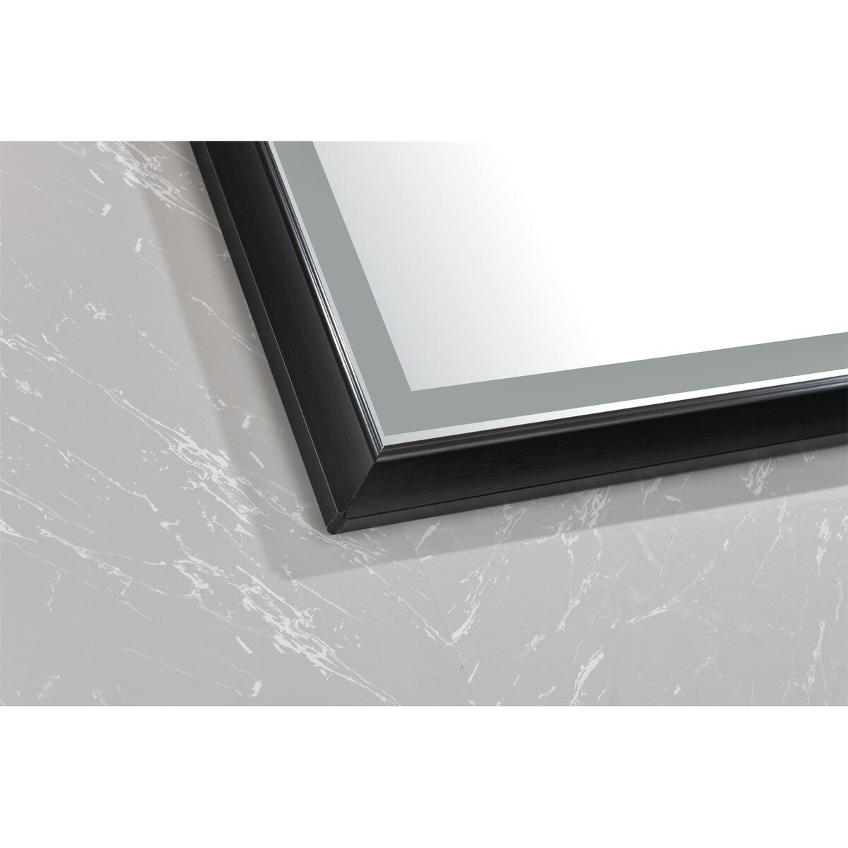 88 in. W x 38 in. H Oversized Rectangular Black Framed LED Mirror