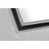 88 in. W x 38 in. H Oversized Rectangular Black Framed LED Mirror