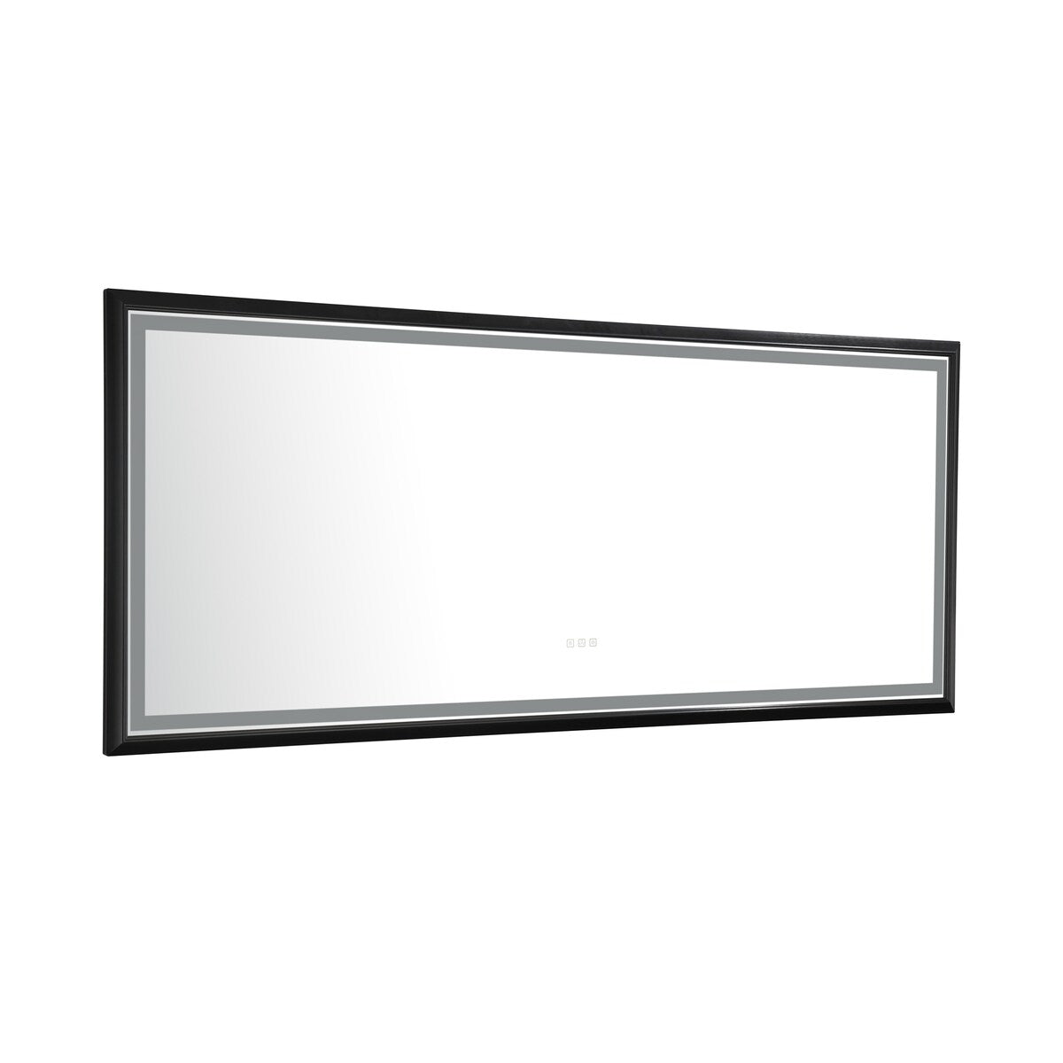 88 in. W x 38 in. H Oversized Rectangular Black Framed LED Mirror