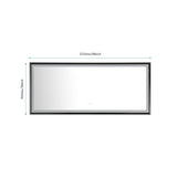88 in. W x 38 in. H Oversized Rectangular Black Framed LED Mirror