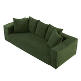 88.97" Corduroy Upholstered Sofa, Comfy Couch with 5 Pillows