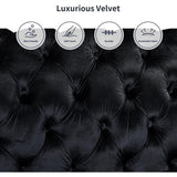 89 Inch Velvet Chesterfield Sofa, 3 Seater Tufted Couch Luxury Modern Upholstered Sofa