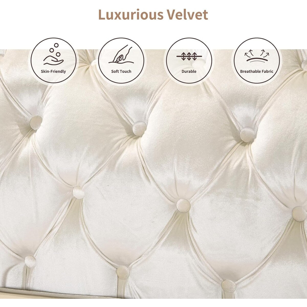 89 Inch Velvet Chesterfield Sofa, 3 Seater Tufted Couch Luxury Modern Upholstered Sofa