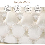 89 Inch Velvet Chesterfield Sofa, 3 Seater Tufted Couch Luxury Modern Upholstered Sofa