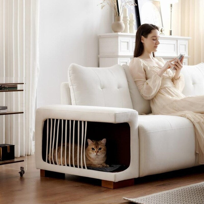 89" Modern Couch With Waterproof and cat scratch resistant fabric