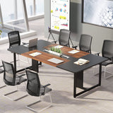 8FT Rectangle Conference Table, 10 People Wood Meeting Table