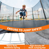 8FT Trampoline with Safety Enclosure Net, Trampoline with Heavy Duty Jumping Mat and Spring Cover Padding for Kids and Adults