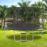 8FT Trampoline with Safety Enclosure Net, Trampoline with Heavy Duty Jumping Mat and Spring Cover Padding for Kids and Adults